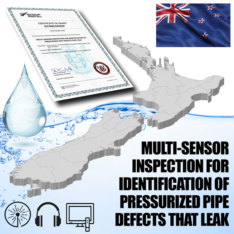 New Zealand Issues Patent for Multi-Sensor Machine-Intelligent Probe for Leak Detection. New Technology Doesn't Require 'Hearing' Leaks and Has 1cm Accuracy.